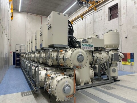 Siemens Energy SF6-insulated high-voltage switchgear installed inside a 150kV electrical substation, supporting safe and reliable power grid operations.
